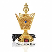 Electric Incense Burner - Bakhoor Burner - Golden Electric Bakhoor Burner for Fragrance - Looban Burner Electric Incense Burner - Bakhoor Burner - Golden Electric Bakhoor Burner for Fragrance - Looban Burner