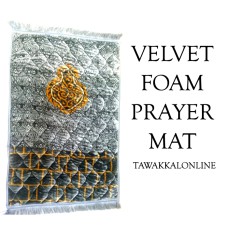 JANAMAZ - PRAYER MAT - VELVET FOAM JAE NAMAZ - JAYE NAMAZ - MUSALLA - HATEEM GREY