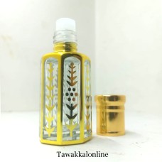 ATTAR BOTTLE 12 ML - EMPTY ATTAR BOTTLE - ATTAR BOTTLE WITH GLASS STICK - GOLDEN ATTAR BOTTLE - ZAREE ATTAR BOTTLE