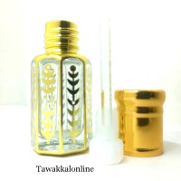 ATTAR BOTTLE 6 ML - EMPTY ATTAR BOTTLE - ATTAR BOTTLE WITH GLASS STICK - GOLDEN ATTAR BOTTLE - ZAREE ATTAR BOTTLE