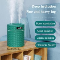  600ML - USB Air Humidifier - Dual Nozzle Aromatherapy Essential Oil Diffuser - for Home Room Fragrance - Ultrasonic Air Humidificador Diffuser - Green