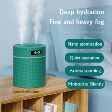  600ML - USB Air Humidifier - Dual Nozzle Aromatherapy Essential Oil Diffuser - for Home Room Fragrance - Ultrasonic Air Humidificador Diffuser - Green