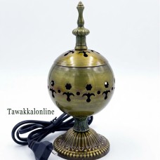 Title: Premium Metallic Electric Bakhoor Burner / Incense Burner (Antique Gold)