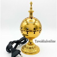 Electric Bakhoor Burner / Incense Burner - Metallic Golden - Mini Electric Bakhoor Burner Electric Bakhoor Burner / Incense Burner - Metallic Golden - Mini Electric Bakhoor Burner
