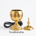Electric Bakhoor Burner / Incense Burner - Metallic Golden - Mini Electric Bakhoor Burner Electric Bakhoor Burner / Incense Burner - Metallic Golden - Mini Electric Bakhoor Burner
