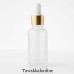 Premium 30ml Frosted Glass Serum Dropper Bottle – Gold Cap & White Rubber Teat
