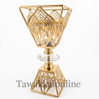 Luxury Gold Oud Bakhoor Burner – Crystal Studded Metallic Charcoal Incense Holder with Perforated Charcoal Tray - Non Electric Burner