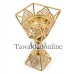 Luxury Gold Oud Bakhoor Burner – Crystal Studded Metallic Charcoal Incense Holder with Perforated Charcoal Tray - Non Electric Burner