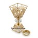 Luxury Gold Oud Bakhoor Burner – Crystal Studded Metallic Charcoal Incense Holder with Perforated Charcoal Tray - Non Electric Burner