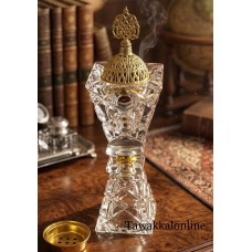 Non Electric Bakhoor Burner - Charcoal Bakhoor Burner - Glass Bakhoor Burner - Looban Burner