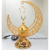 Bakhoor Burner - Moon Shape Bakhoor Burner - Metal Incense Burner - Burner For Oudh - Electric Bakhoor Burner - Looban Burner