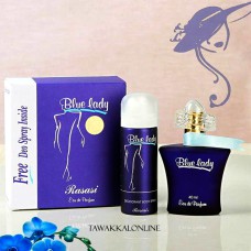 Blue Lady for Women, EDP-40ml with Deo Unique fresh notes of mint and citrus with warm woody notes | by RASASI-Made in Dubai Perfume